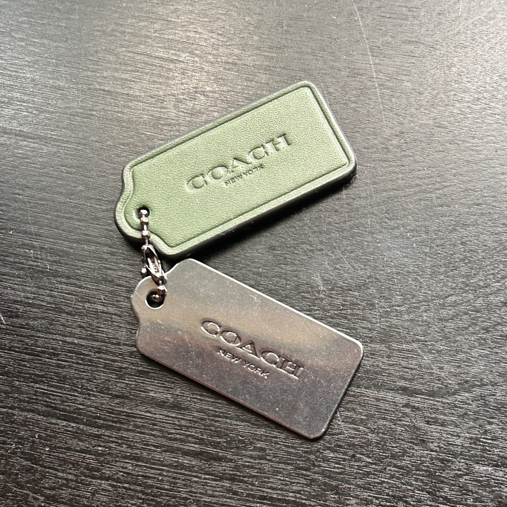Coach Green and Silver hangtags